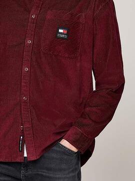 CAMISA DE PANA RELAXED FIT DEEP ROUGE