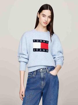 JERSEY DE LANA RELAXED FIT VESSEL BLUE MELANGE