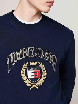 SUDADERA REGULAR FIT CON LOGO BORDADO DARK NIGHT NAVY