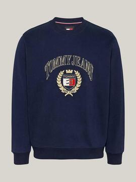 SUDADERA REGULAR FIT CON LOGO BORDADO DARK NIGHT NAVY