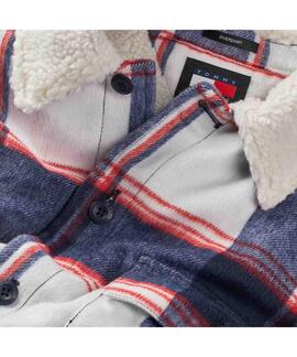 SOBRECAMISA SHERPA CON CUADROS DARK NIGHT NAVY