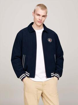 CHAQUETA DE PANA UNIVERSITARIA LETTERMAN RELAXED FIT NAVY