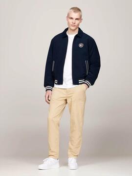 CHAQUETA DE PANA UNIVERSITARIA LETTERMAN RELAXED FIT NAVY