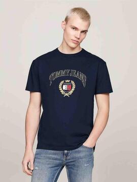 CAMISETA REGULAR FIT CON LOGO BORDADO DARK NIGHT NAVY