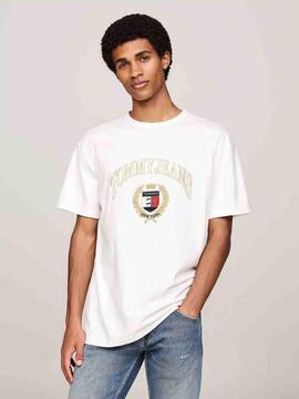 CAMISETA REGULAR FIT CON LOGO BORDADO ANCIENT WHITE