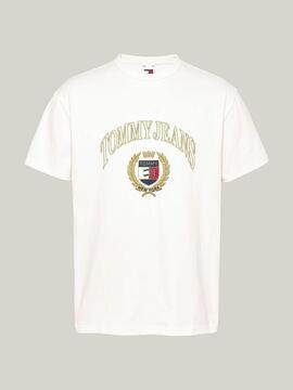 CAMISETA REGULAR FIT CON LOGO BORDADO ANCIENT WHITE