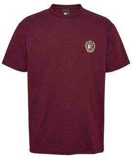 CAMISETA REGULAR FIT CON LOGO BORDADO DEEP ROUGE