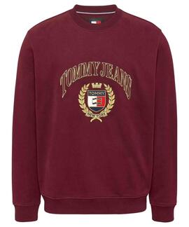 SUDADERA REGULAR FIT CON LOGO BORDADO DEEP ROUGE