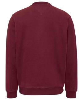 SUDADERA REGULAR FIT CON LOGO BORDADO DEEP ROUGE