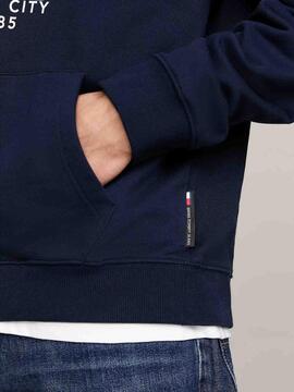 SUDADERA REGULAR FIT CON GRAFFITI DARK NIGHT NAVY