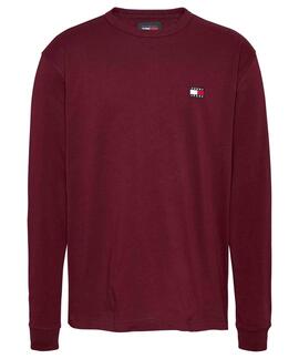 CAMISETA MANGA LARGA REGULAR FIT CON LOGO BORDADO DEEP ROUGE