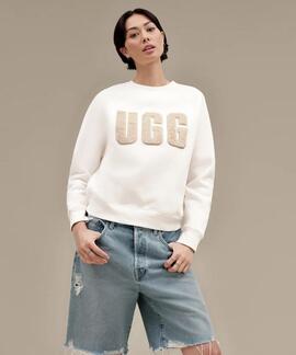 SUDADERA UGG MADELINE FUZZY LOGO NIMBUS / SAND