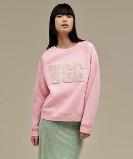 SUDADERA UGG MADELINE FUZZY LOGO ASHEN ROSE