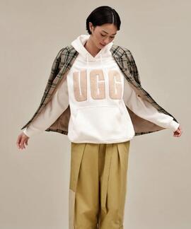 SUDADERA REY UGGFLUFF LOGO NIMBUS / SAND