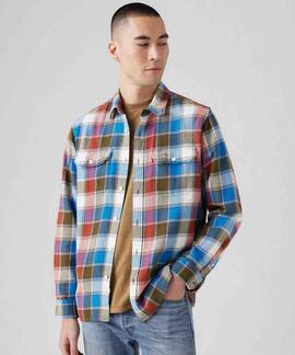 SOBRECAMISA JACKSON WORKER RELAXED FIT WALKER PLAID EGRET