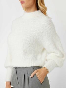 JERSEY DE PELO KEYLA RELAXED FIT CREAM WHITE