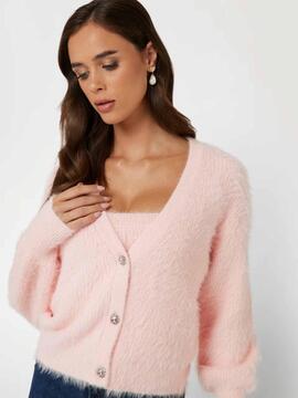 CHAQUETA DE PELO KEYLA RELAXED FIT PRETTY PINK