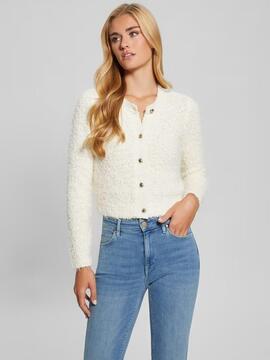 CHAQUETA DE PELO UME REGULAR FIT PEARL WHITE