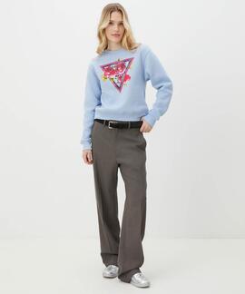 SUDADERA ROSES TRIANGLE REGULAR FIT LIGHT BLUE LUXE