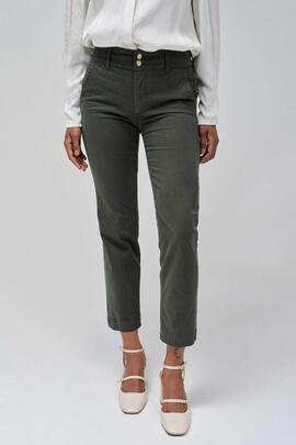 PANTALÓN SECRET CHINO PUSH IN CROPPED SLIM DARK GREEN