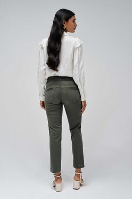 PANTALÓN SECRET CHINO PUSH IN CROPPED SLIM DARK GREEN