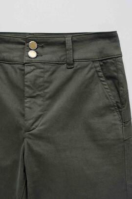 PANTALÓN SECRET CHINO PUSH IN CROPPED SLIM DARK GREEN