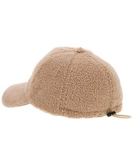 GORRA TEDDY CON VISERA DE PELO SINTÉTICO CAMEL