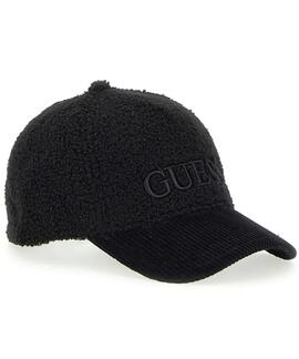 GORRA TEDDY CON VISERA DE PELO SINTÉTICO NEGRA