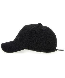 GORRA TEDDY CON VISERA DE PELO SINTÉTICO NEGRA