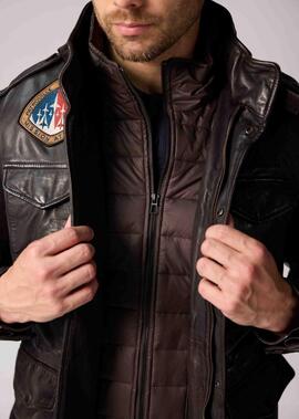 CHAQUETA 34 DE PIEL BATTLE DITY MARRÓN