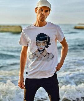 CAMISETA UNISEX AUDREY DIAMONDS COLORS BLANCA