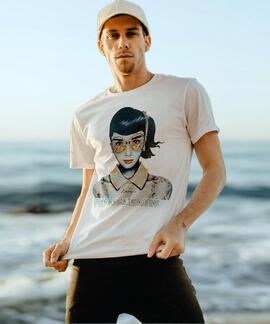 CAMISETA UNISEX AUDREY DIAMONDS COLORS BLANCA