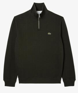 JERSEY SUDADERA LACOSTE DE CUELLO ALTO CON CREMALLERA VERDE