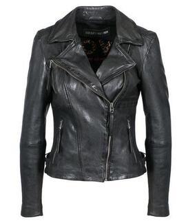 CHAQUETA BIKER NICOLE PIEL ENVEJECIDA MOONLESS NEGRA