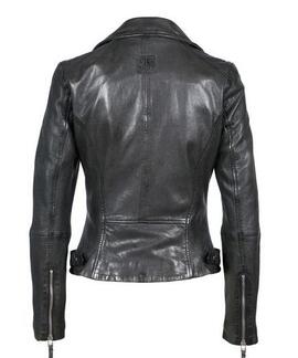 CHAQUETA BIKER NICOLE PIEL ENVEJECIDA MOONLESS NEGRA