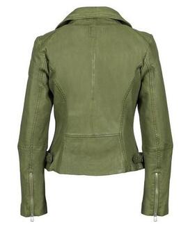 CHAQUETA BIKER NICOLE PIEL ENVEJECIDA SAFARI VERDE