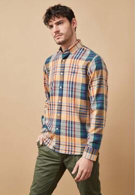 CAMISA DE VIYELA SLIM FIT TARTAN AMARILLO