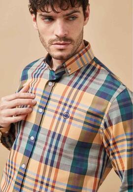 CAMISA DE VIYELA SLIM FIT TARTAN AMARILLO