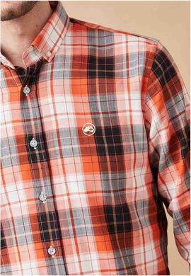 CAMISA DE VIYELA SLIM FIT TARTAN NARANJA QUEMADO