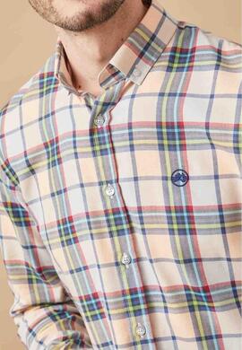 CAMISA DE VIYELA SLIM FIT TARTAN BEIGE Y VERDE