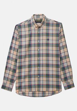 CAMISA DE VIYELA SLIM FIT TARTAN BEIGE Y VERDE