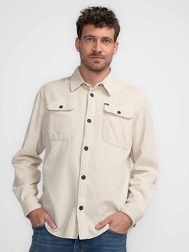 SOBRECAMISA DE PANA REGULAR FIT CRUDO