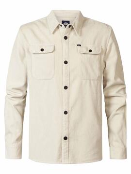 SOBRECAMISA DE PANA REGULAR FIT CRUDO