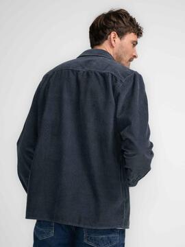 SOBRECAMISA DE PANA REGULAR FIT GRIS MARENGO