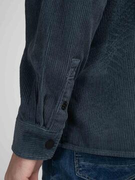 SOBRECAMISA DE PANA REGULAR FIT GRIS MARENGO