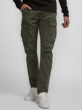 PANTALÓN BOLSO CARGO TAPERED FIT VERDE CAQUI