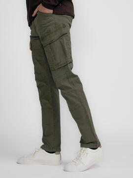 PANTALÓN BOLSO CARGO TAPERED FIT VERDE CAQUI