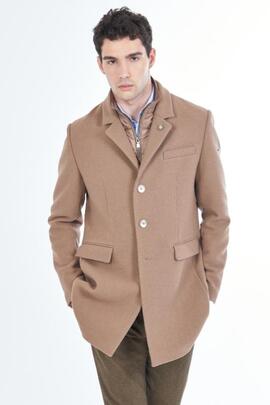 ABRIGO DE HOMBRE CON EFECTO CHALECO CAMEL