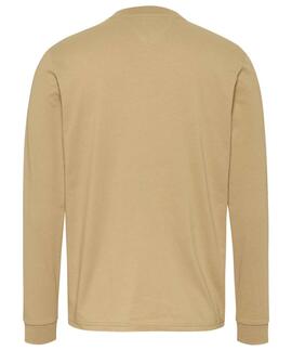 CAMISETA MANGA LARGA LINEAR CHEST SLIM FIT BEIGE