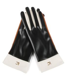 GUANTES ECOPIEL TRICOLOR